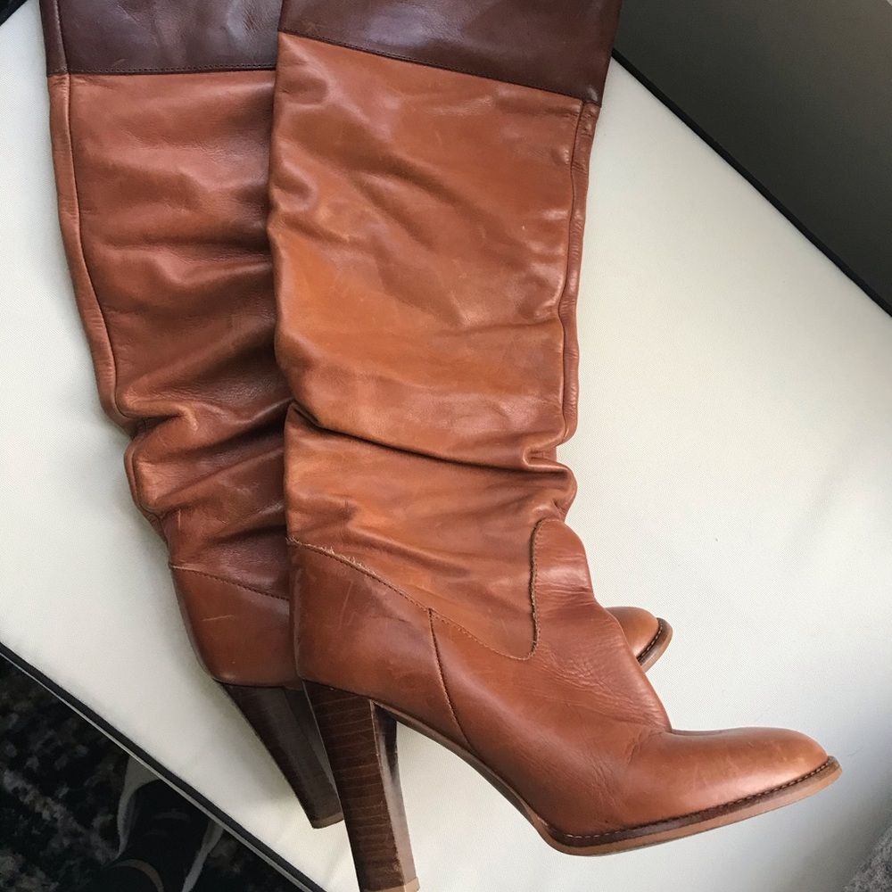Zara Below the Knee Leather Boots